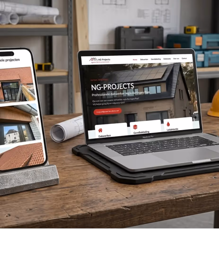 NG-Projects - Algemene dak- en gevelwerken - Complete moderne redesign gericht op lokale SEO en meer leads via Google